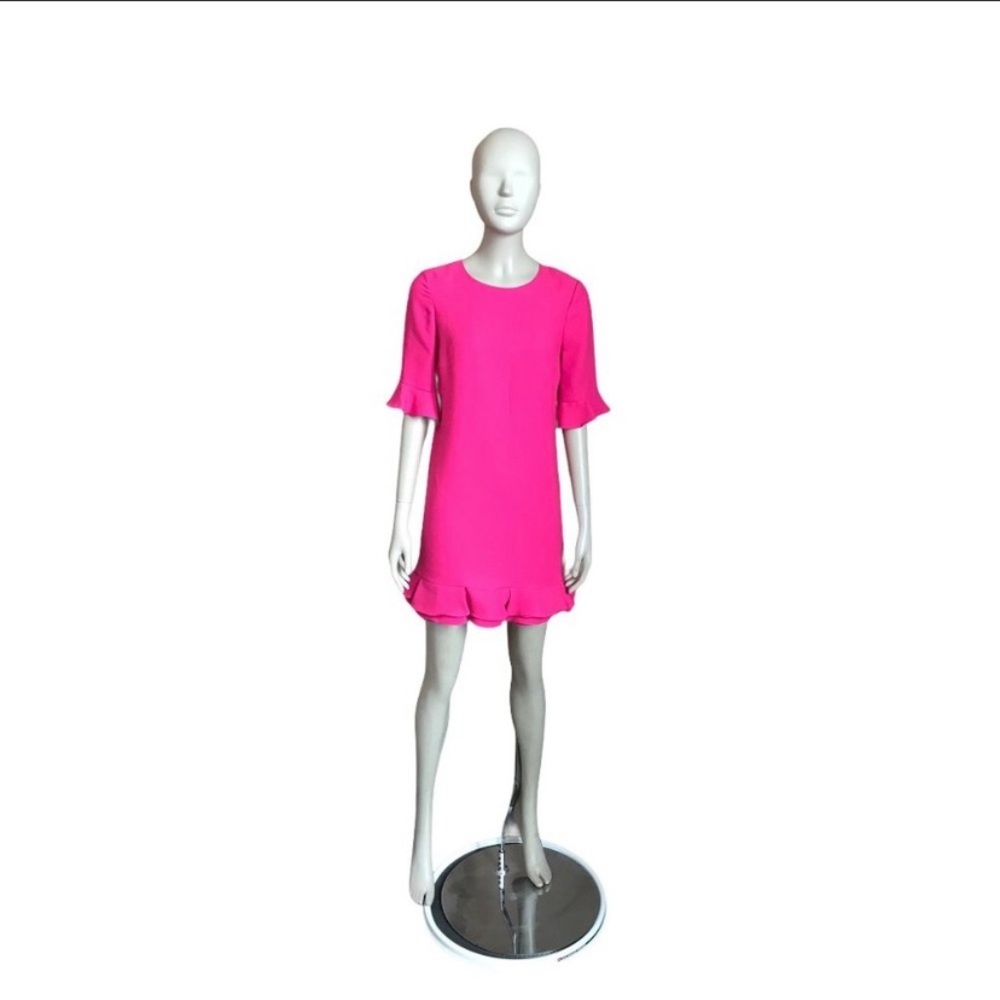 CeCe Pink Ruffle Short Sleeve Dress